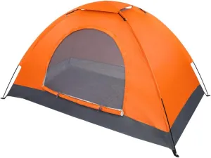 1-Person Camping Tent, Windproof, Waterproof, Automatic pop-up, can be Easily Set up in 5 Minutes, Tent for Outdoor Camping, Beach, Backpacking., Orange