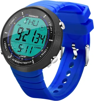10 ATM Water Resistant Sports Watch for Swimming and Diving, with Functions of Stopwatch, Countdown, Dual Time, Alarm Clock, 12 and 24 Hour Format Switchable