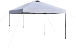 10' x 10' Pop Up Canopy Tent, Instant Sun Shelter with 3 Level Adjustable Height, Top Vents and Wheeled Carry Bag for Outdoor, Garden, Patio, White