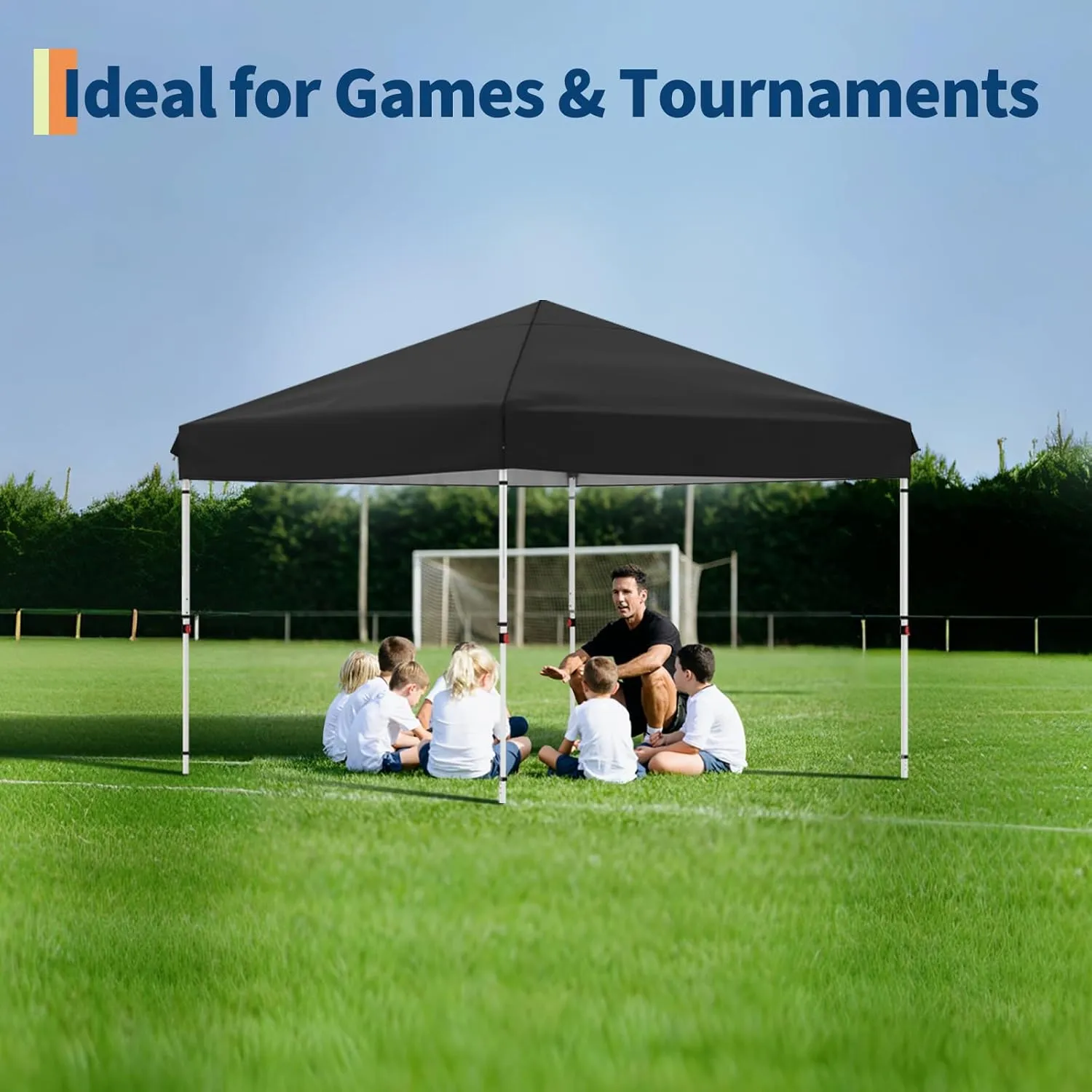 10x10 Pop Up Canopy Tent Outdoor Canopy with 3 Removable Sidewalls One-Person Set Up Heavy Duty Commercial Instant Tent Shelter-Black
