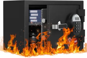 1.2 Cubic Feet Fireproof Safe Box, Fireproof Home Safe for Money, Jewelry, Documents and Valuables W/Digital Keypad,Alarm System,Removable Shelf, Home and Office Use Document Box