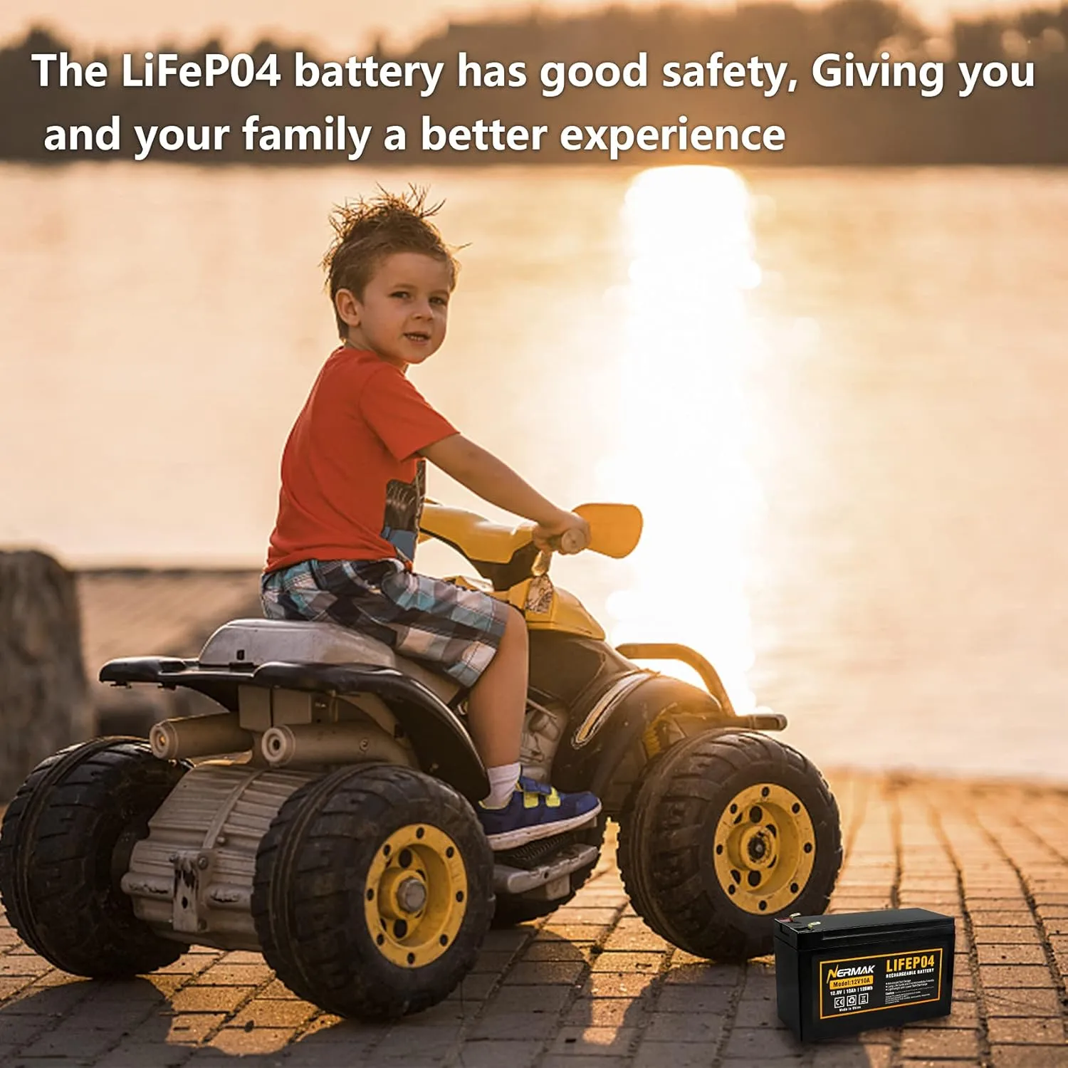 12V 10Ah Lithium LiFePO4 Deep Cycle Battery, 2000  Cycles Rechargeable Battery for Solar/Wind Power, Small UPS, Lighting, Power Wheels, Fish Finder and More, Built-in 10A BMS