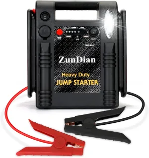 12V/24V Jump Starter, 2500/1200 Peak Amp, Heavy Duty Car Jumper Battery Pack for Truck Vehicles Tractor Excavator, Battery Booster Jump Box with USB/DC Outputs, LED Light