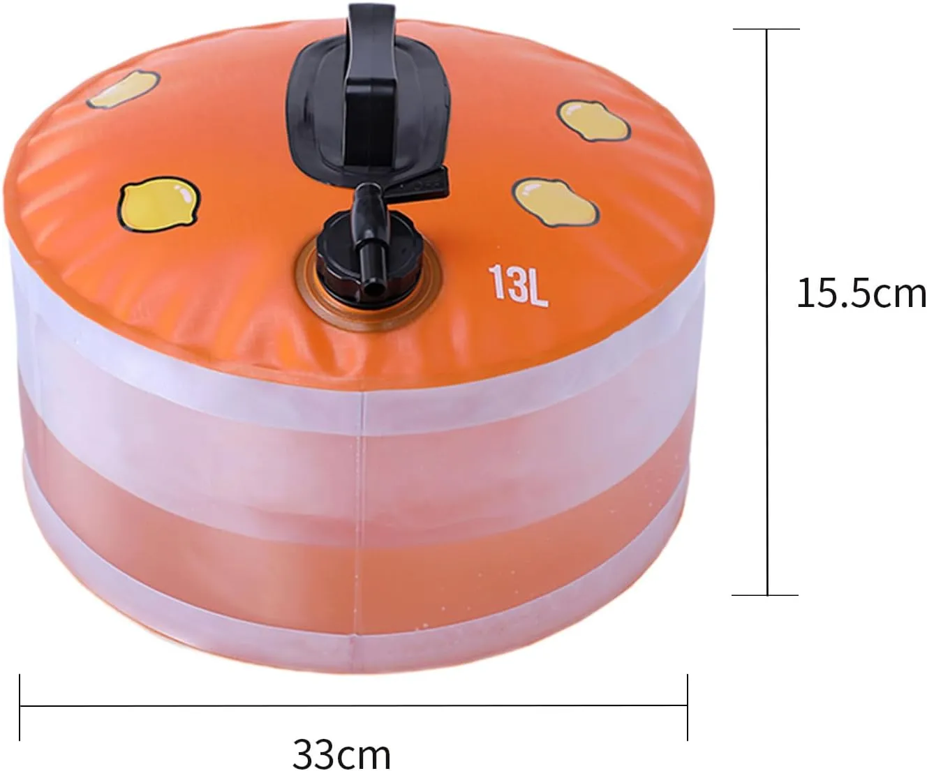 13L/3 Gallon Collapsible Camping Water Tank | Portable Water Container with Spigot | Outdoor Hiking Survival Water Storage Bag | BPA-Free, Lemon Yellow