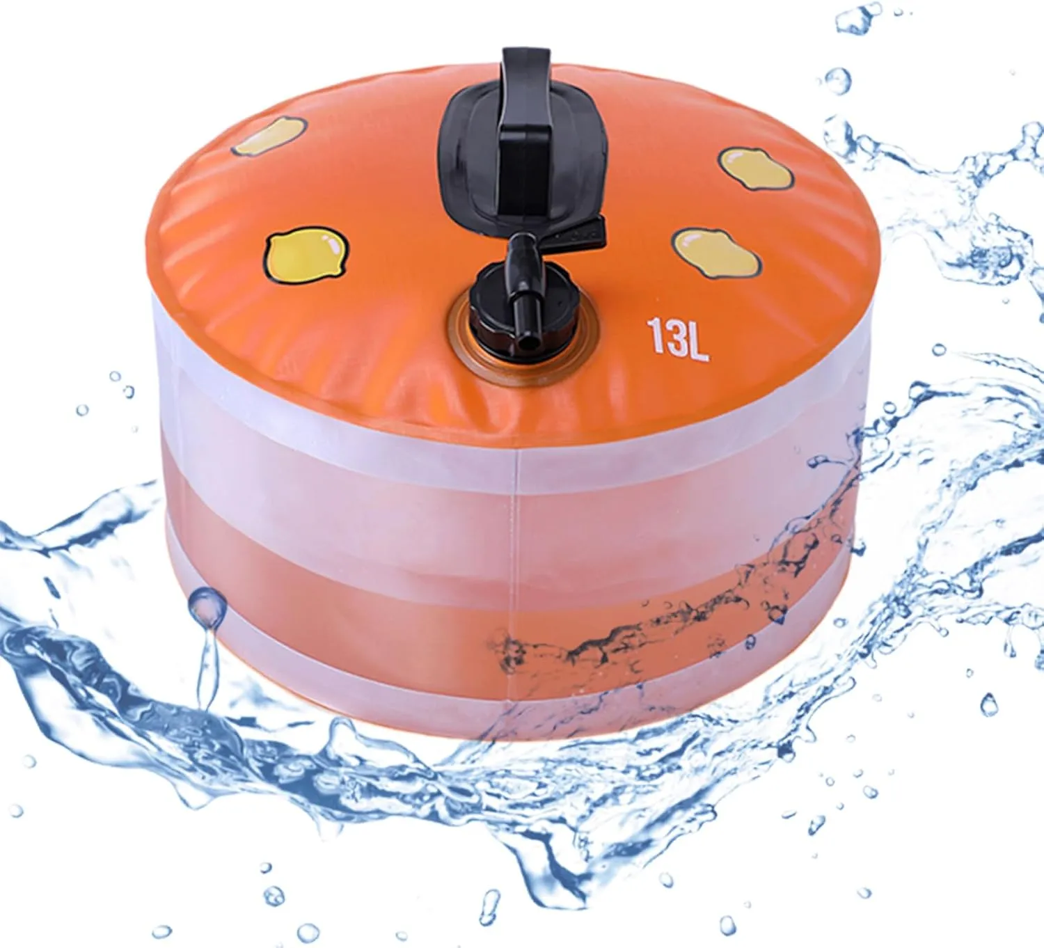 13L/3 Gallon Collapsible Camping Water Tank | Portable Water Container with Spigot | Outdoor Hiking Survival Water Storage Bag | BPA-Free, Lemon Yellow