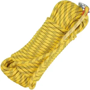 14mm Outdoor Indoor Workout Rope, 10~200m Static Rock Escape Rope for Ice Climbing Equipment, Fire Safety Rescue Rope (Color : Yellow, Size : 14mm x 70m)