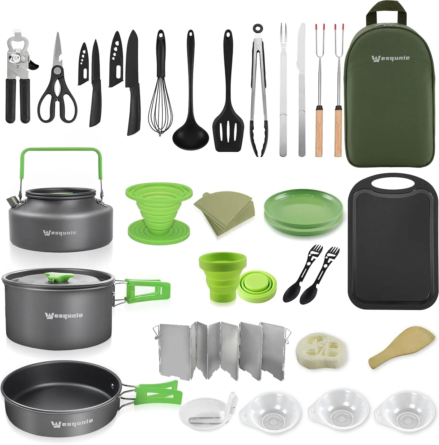 14Pcs Camping Cooking Utensils Set & 20Pcs Outdoor Camping Cookware Mess kit Bundle