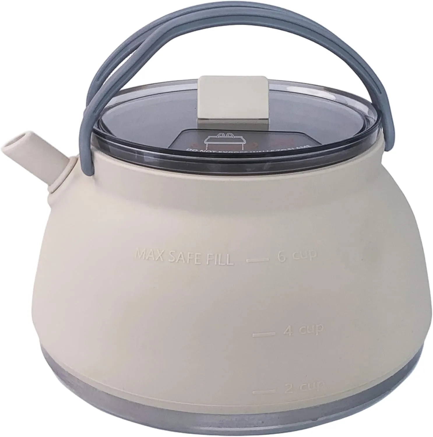1.5L Travel Kettle, Portable Collapsible Stainless Steel & Silicone Kettle with Handle for Camping Picnic