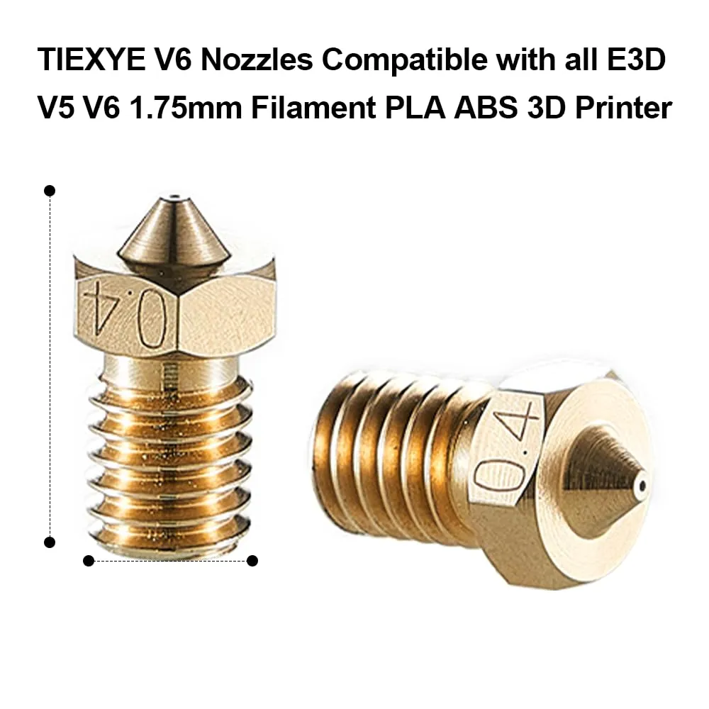 16Pcs V6 Nozzles kit Compatible for E3D V5 V6 Hotend, V6 Nozzle 0.2/0.3/0.4/0.6mm Compatible with ANYCUBIC I3 Mega A8 Prusa I3 MK3/MK3S 3D Printer, and 10Pcs 3D Printer Nozzles Cleaning Needles,