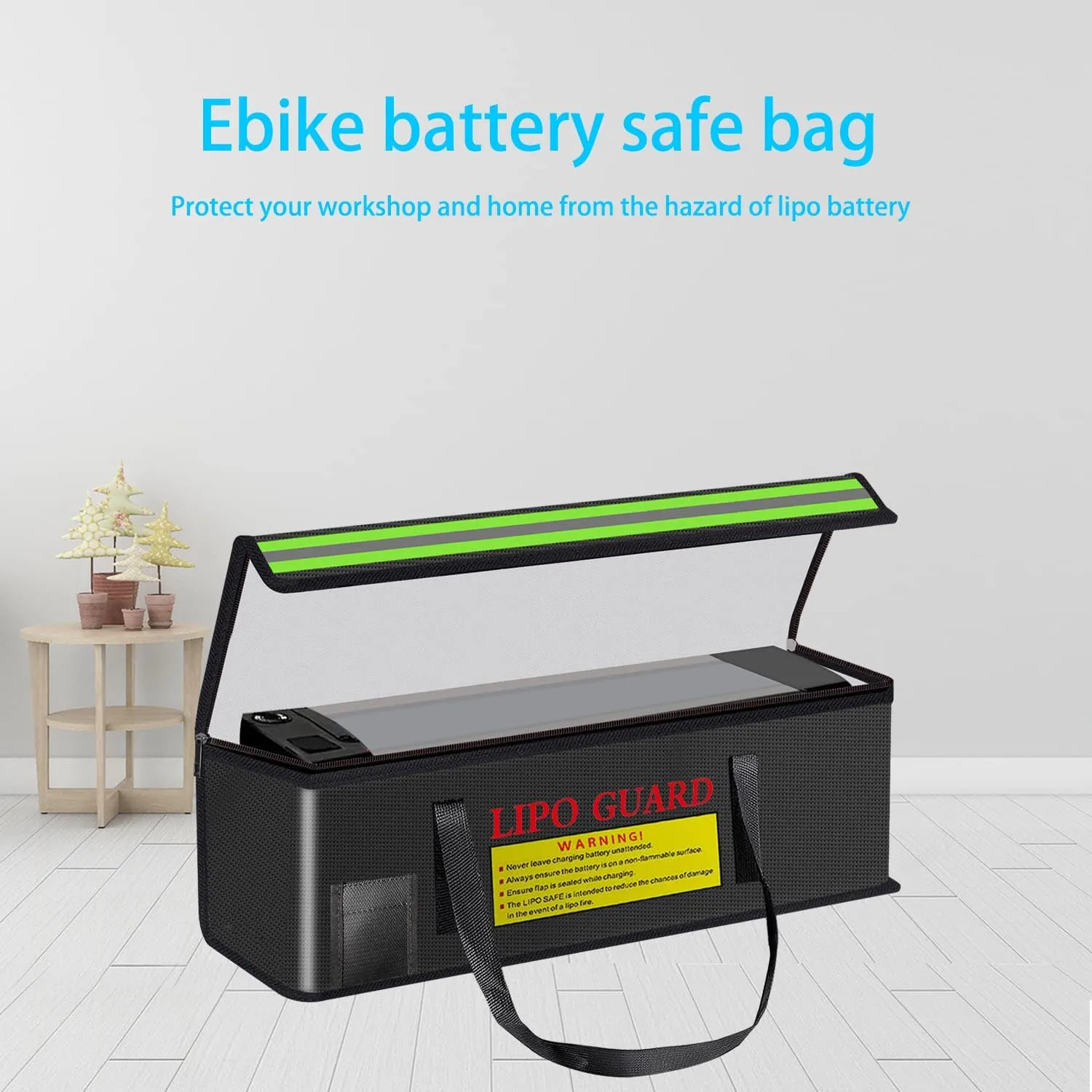 19.3"x5.9"x7.1" Ebike Battery Safe Bag Lipo Charging Bag Large Capatity for Ebike Lipo Battery Pack Storage Charging Transport,Home Office Travel Lipo Safe Storage Pouch