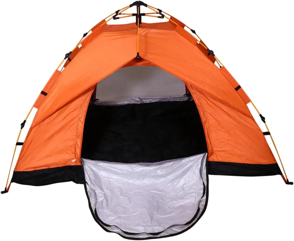 1Pc Foldable Fully Automatic Outdoor Tent Oxford Cloth Quick Opening Tent for Travel and Camping Orange Breathable Design with for Enhanced Visibility