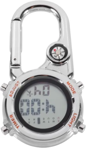 1Pc Multi Purpose Hanging Watch Durable Climbing Compass Carabiner Pocket Watch for Outdoor Activities and Date Display for Camping and Hiking Enthusiasts