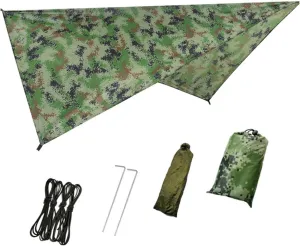 1Set Outdoor Sunscreen Canopy Tent Multi Function Camouflage Shade Cloth for Camping Picnics and Beach Use for Outdoor Protection and Relaxation