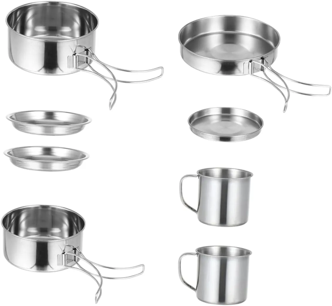 1set Portable Camping Cookware Picnic for Outdoor Cooking Hiking BBQ Compact and Kitchen Essentials for People