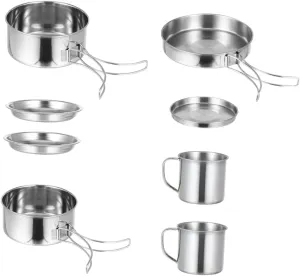 1set Portable Camping Cookware Picnic for Outdoor Cooking Hiking BBQ Compact and Kitchen Essentials for People