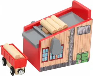 1Set Wooden Train Kit with Logging Camp Blocks DIY Birthday Present for Interactive for Compact Design for