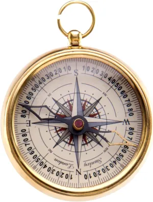 2 inch Antique Style Working Compass with White dial