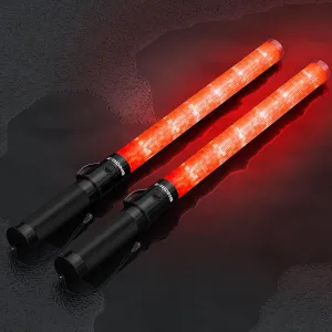 2 Pack Traffic Wand, 21 Inch LED Traffic Control Wand with 3 Flashing Modes & Side Clip, Red Safety Baton for Traffic Control, Parking, Aircraft, Car Directing