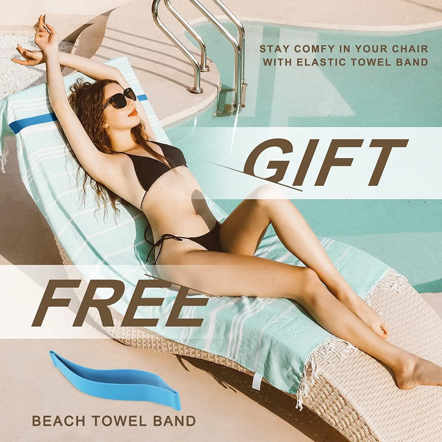 2 Packs Turkish Beach Towel Bathroom Bath Hiking Towels for Adult Soft Cotton Extra Large Summer Vacation No Sand Repels Fast Drying Compact Packable Thin Sandrpoof Repellent Anti Repels Foldable…