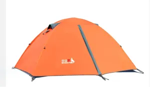 2 Person Camping Tent Lightweight Backpacking Tent Waterproof Windproof Two Doors Easy Setup Double Layer Outdoor Tents for Family, Outdoor, Hiking and Mountaineering,