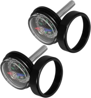 2 Sets Bicycle Compass: Headset Mounting Navigation Compass - Pocket-Sized Navigation Tool for Mountain Biking with M6x35 Thread