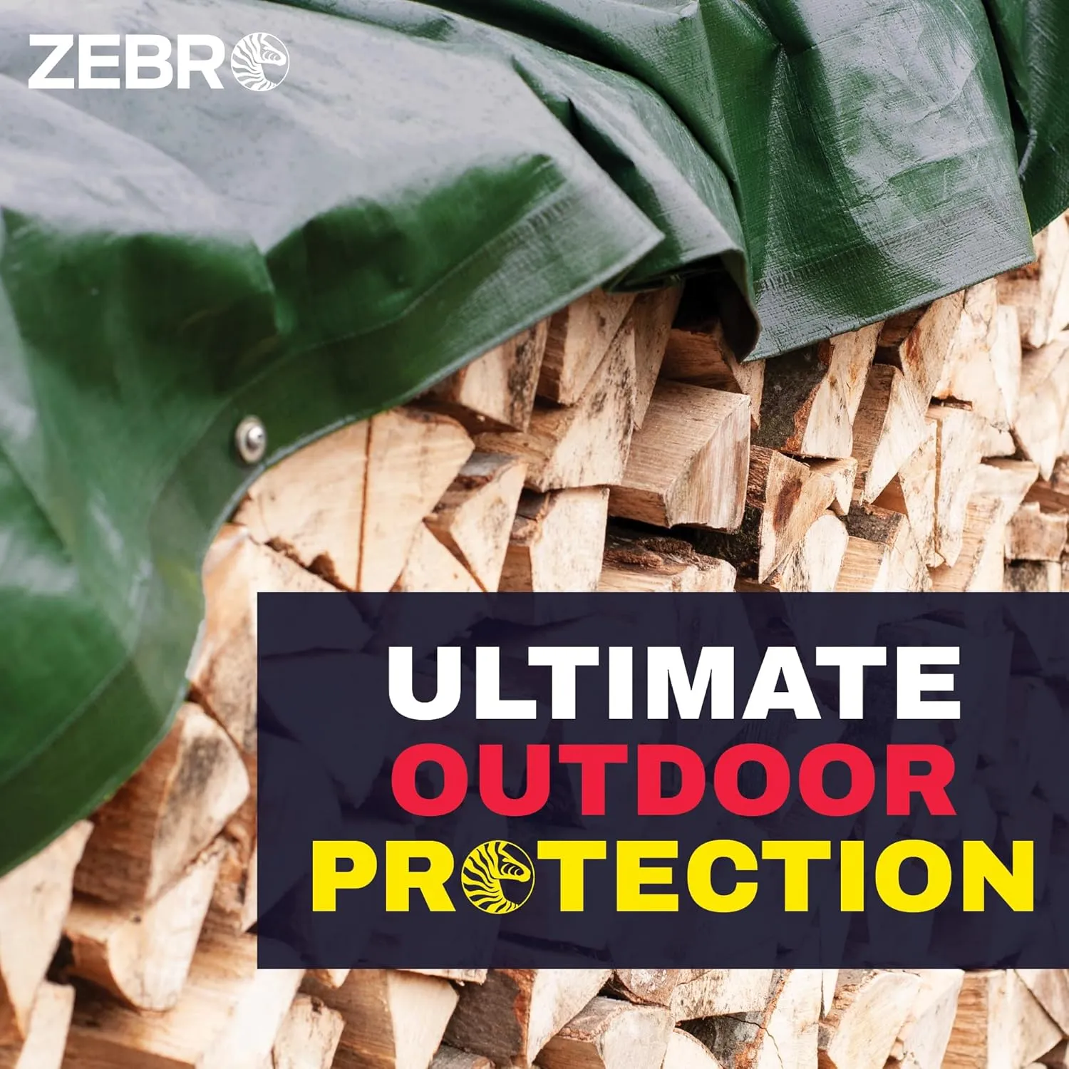 20' x 30' Green Heavy Duty Tarp with Grommets Reinforced - 16 Mil Thick - Double Sided Plastic Tarps Waterproof - Large Tarpaulin Cover for Outdoor Camping Over/Under Tent Tarp RV Roof Rain - Zebro