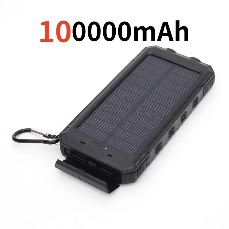200000mAh Solar Power Bank - Outdoor Backup Power with Rapid Charging, Compass, and LED Features