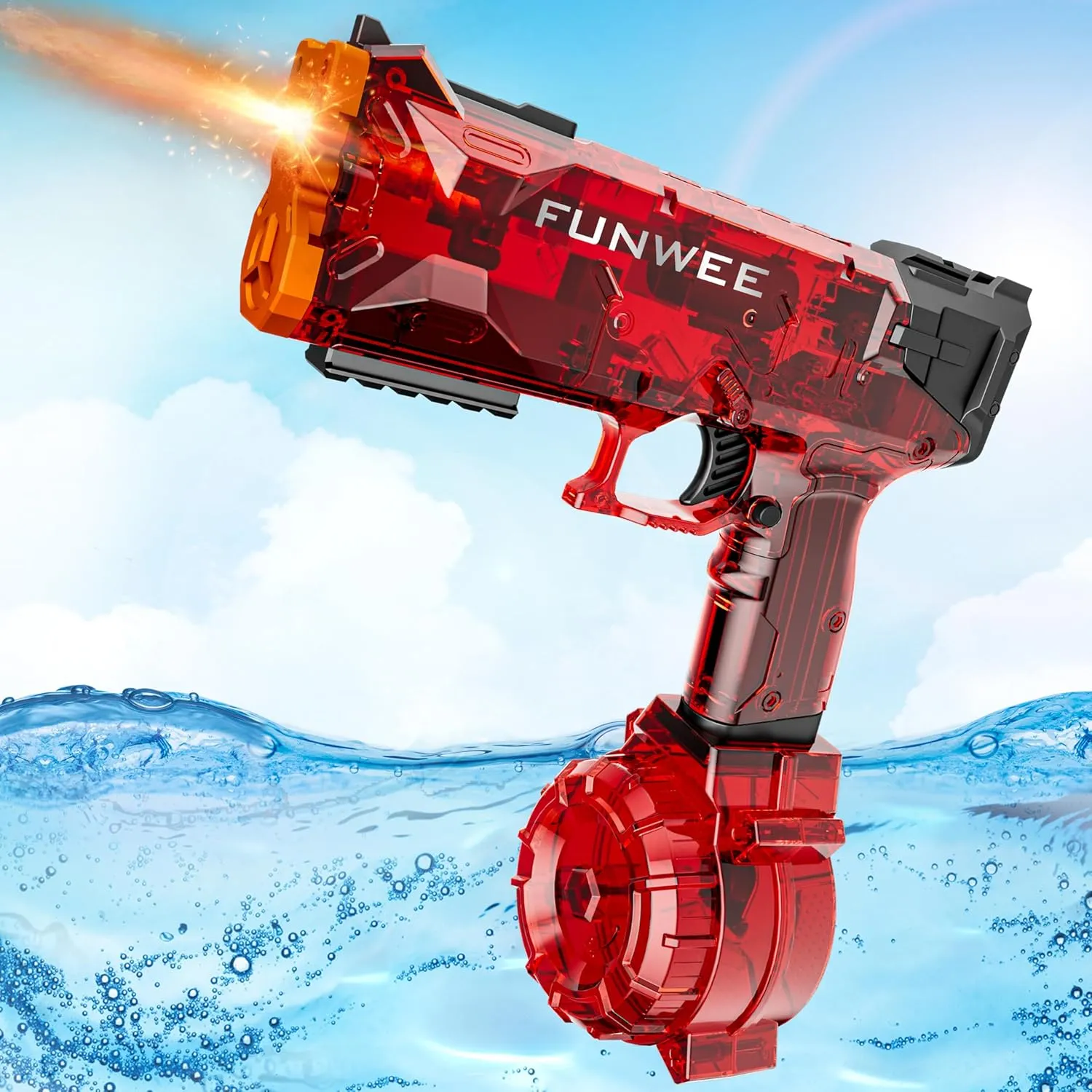 2025 New Upgrade Electric Water Guns for Adults Kids, Light Up Most Powered Full Automatic Water Squirt Gun, Long Range Auto Classic Powerful Strongest Water Blaster, Outdoor Pool Gift Toy