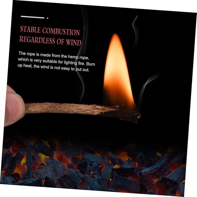20pcs Kindling Jute Twine Fire Starter Fire Starter Twine Camping Fire Eco Fire Lighter Jute Rope Fire Starter Fire Rope Starter Wax Wicks Supplies Outdoor Rope Travel