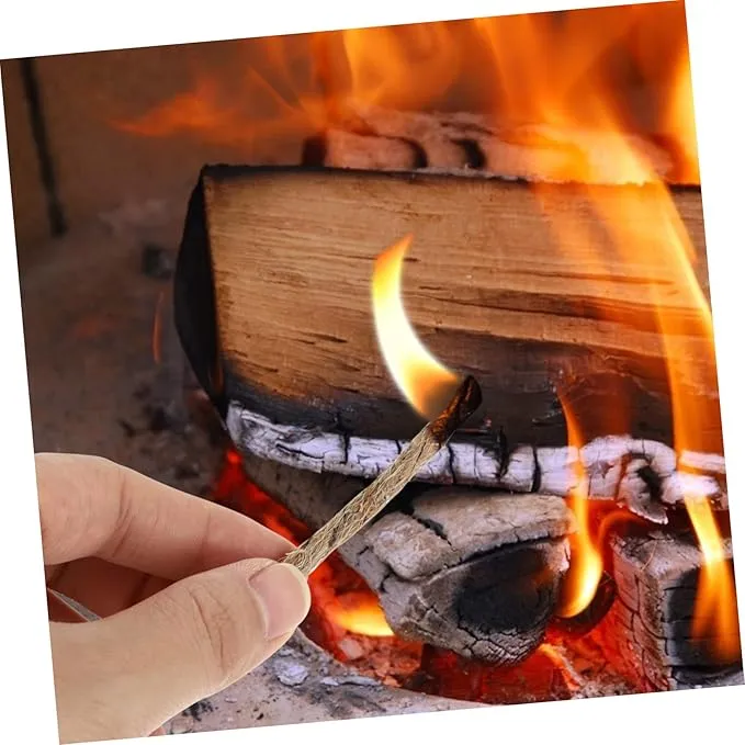 20pcs Kindling Jute Twine Fire Starter Fire Starter Twine Camping Fire Eco Fire Lighter Jute Rope Fire Starter Fire Rope Starter Wax Wicks Supplies Outdoor Rope Travel