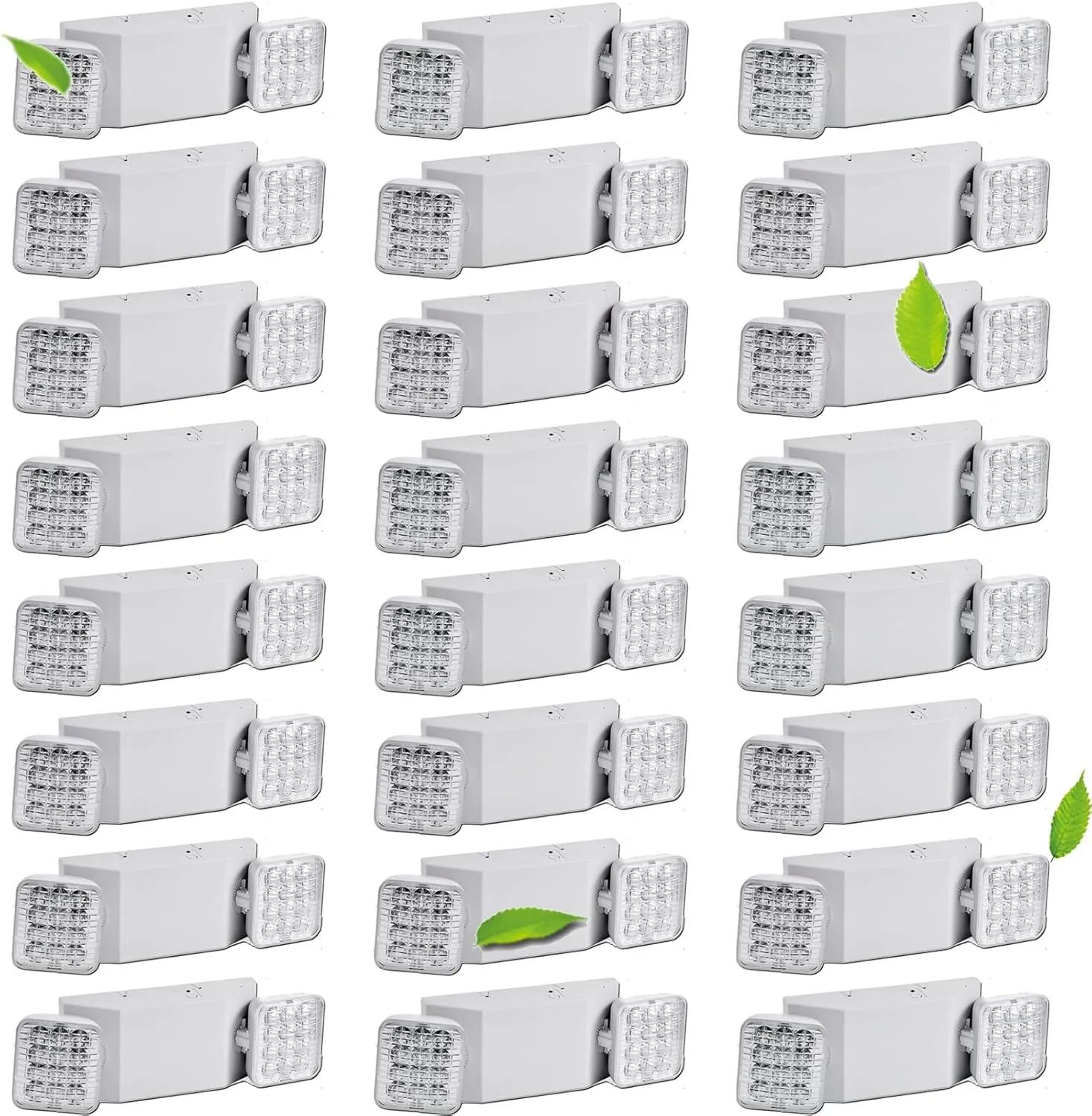 24 Pack LED Emergency Lights, Commercial Emergency Lights with Battery Backup, Dual Head Emergency Light for Home Power Outage Business Hallway Emergency Exit Light Fxiture AC110V 277V