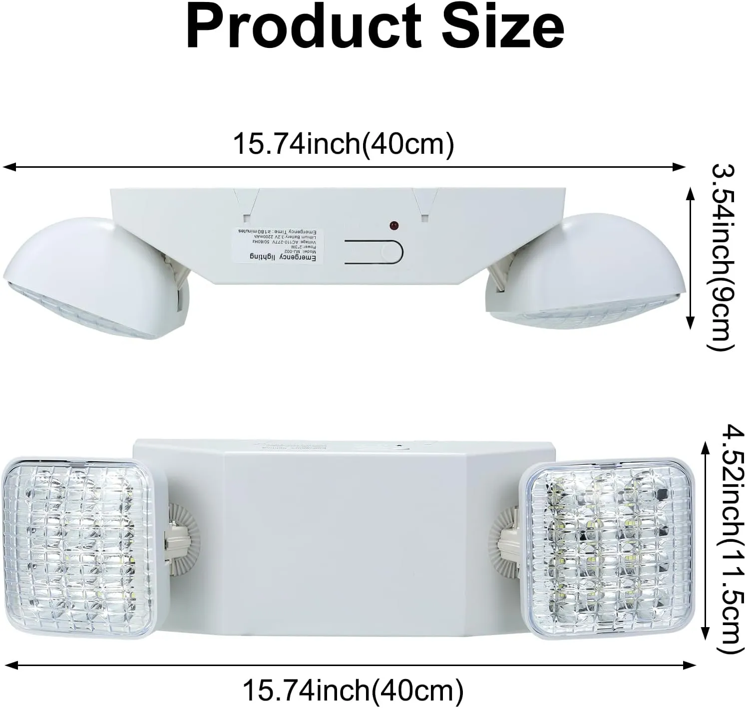 24 Pack LED Emergency Lights, Commercial Emergency Lights with Battery Backup, Dual Head Emergency Light for Home Power Outage Business Hallway Emergency Exit Light Fxiture AC110V 277V
