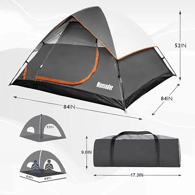 2/4 Person Camping Tent for Outdoor Camping Family Beach Hiking Travel