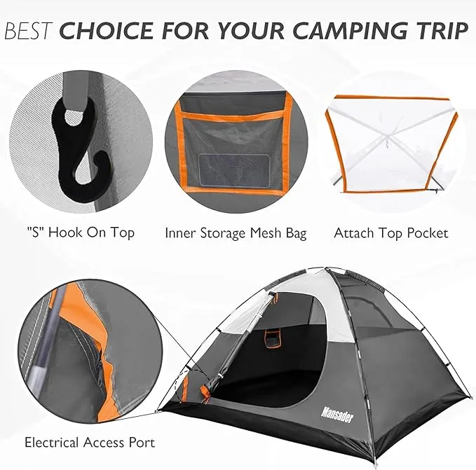 2/4 Person Camping Tent for Outdoor Camping Family Beach Hiking Travel