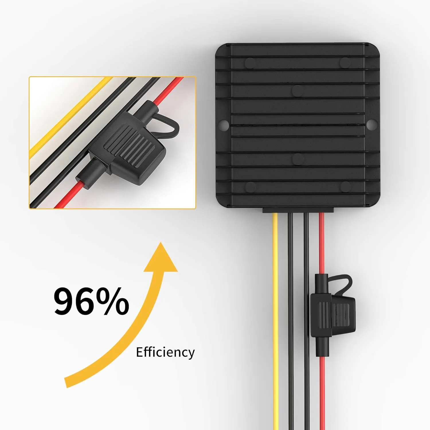 24V to 12V Buck Converter, 15A 180W DC Transformer with Fuse, Waterproof, Step Down Converter for Golf Cart, LED Light, Motor, Truck, Boat, Solar System, 3D Printer