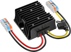 24V to 12V Converter 20A 240W with Fuse Waterproof and Wire Terminal Block, Step Down 20V to 12V, Safe for Golf Cart Truck Vehicle Boat Solar System (Accept DC 15-40V Inputs)