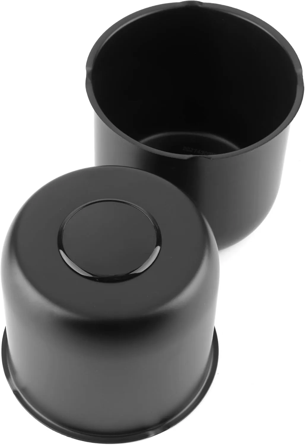 2Pcs 4.88inch Stainless Trailer Wheel Center Caps Push Through 4.88" Bore 4.47" Tall Top Removable Hub Cap for Truck SUV RV Wheel Rim, Matt Black Wheel Cover