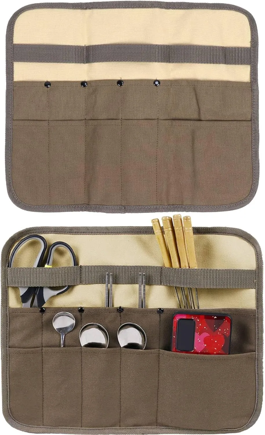 2PCS Camping Storage Bag, Camping Travel Cooking Utensils Organizer,Travel Bag Portable Pouch Hanging BBQ Camp Cookware Bag for Outdoor Picnic