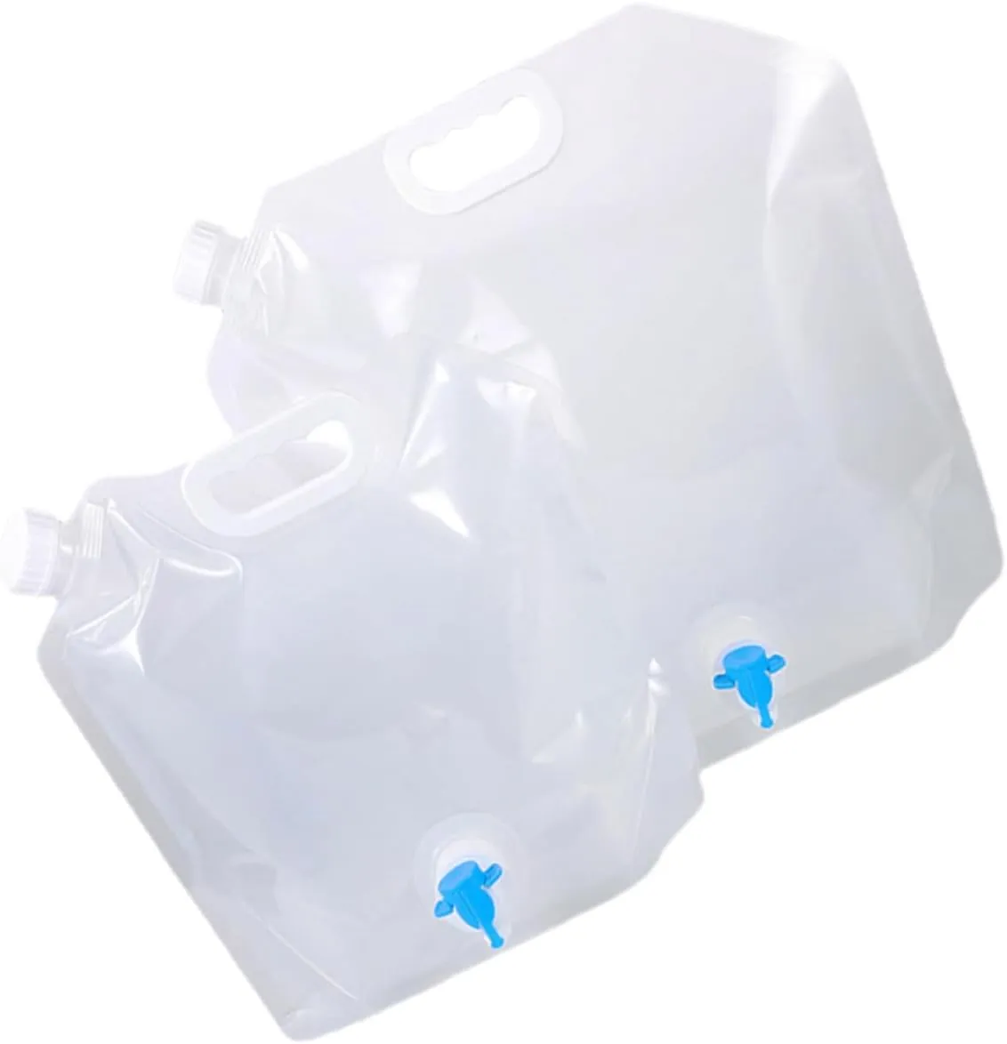 2pcs Camping Water Pouches Portable Water Storage Bag Leak-proof Closure for Outdoor Activities