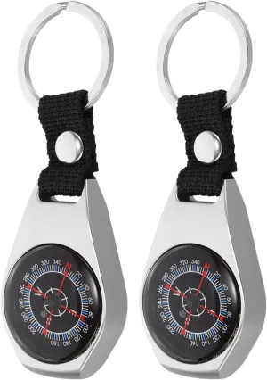 2pcs Key Compass Portable Hiking Navigation Tool Compact Outdoor Accessory for Camping and Adventure Lightweight Design for Easy Carrying