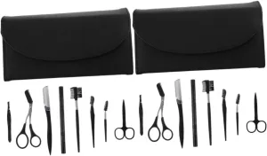2sets Complete Eyebrow Grooming Kit Razor Comb Scissors Tweezers Made of Stainless Steel Easy to Use Ideal for Routine 8pcs*2