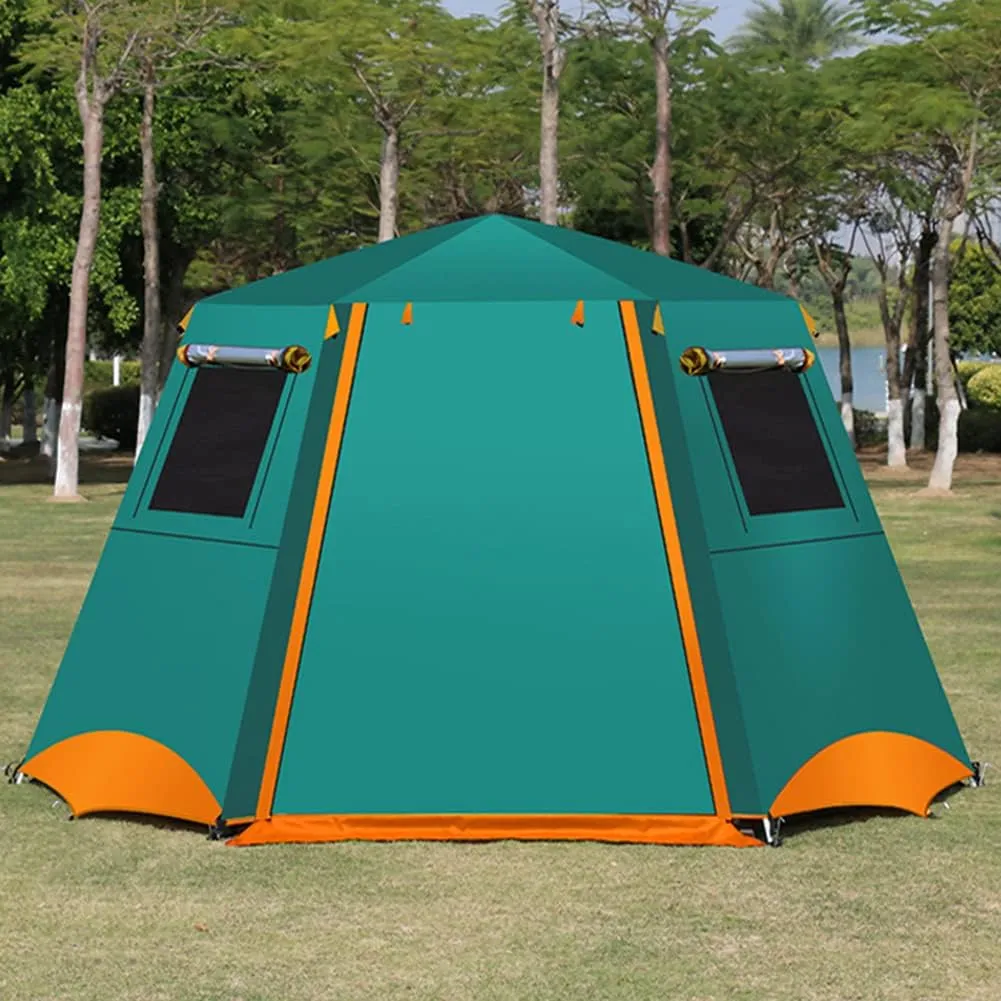 3-4 Person Automatic Tent with Porch Camping Pop Up Tent with 2 Door and 2 Double Layer Instant Family Tent for Camping Outdoor Hiking (Green 5) (Green 5)