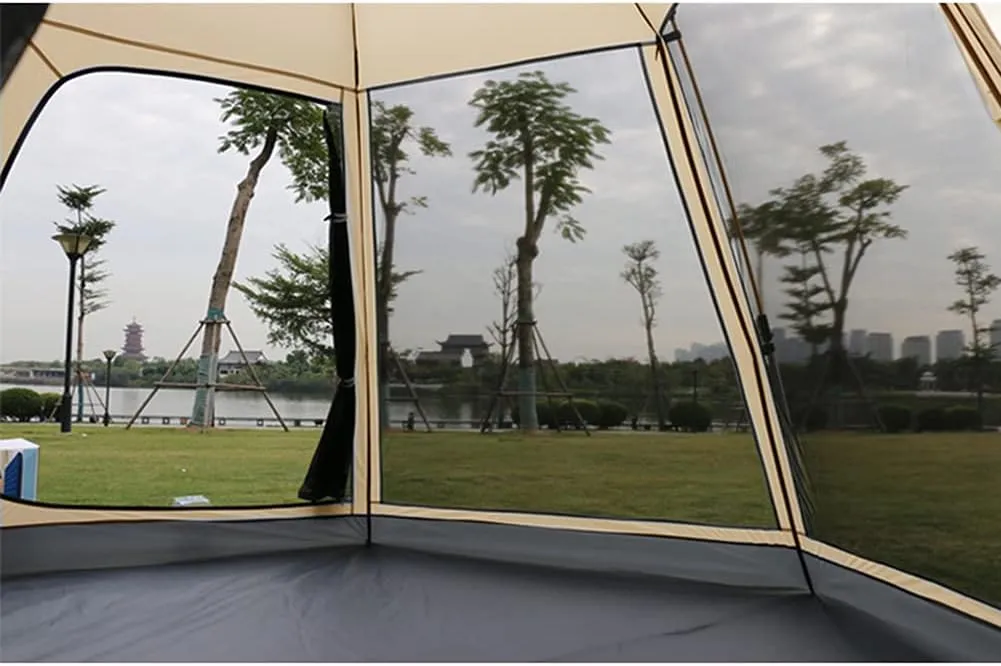 3-4 Person Automatic Tent with Porch Camping Pop Up Tent with 2 Door and 2 Double Layer Instant Family Tent for Camping Outdoor Hiking (Green 5) (Green 5)