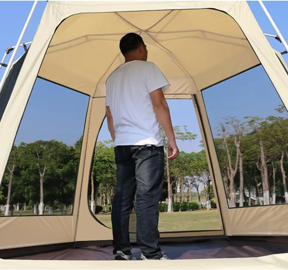 3-4 Person Automatic Tent with Porch Camping Pop Up Tent with 2 Door and 2 Double Layer Instant Family Tent for Camping Outdoor Hiking (Green 5) (Green 5)
