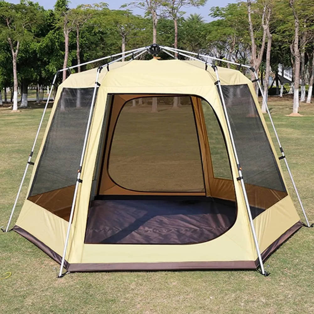 3-4 Person Automatic Tent with Porch Camping Pop Up Tent with 2 Door and 2 Double Layer Instant Family Tent for Camping Outdoor Hiking (Green 5) (Green 5)