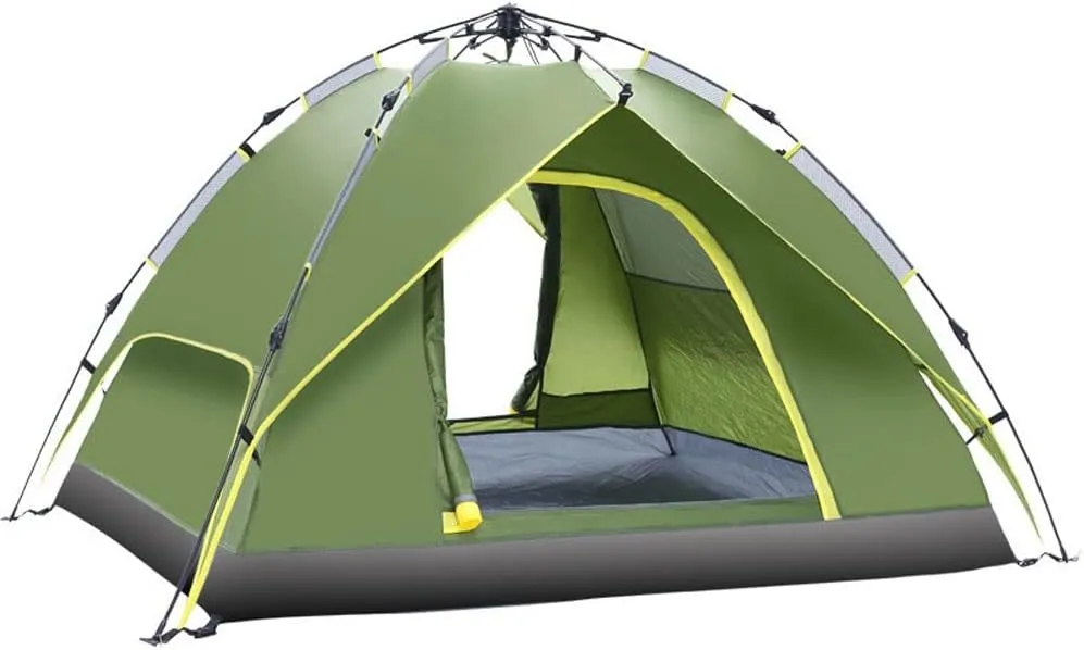 3-4 Person Camping Tent 60 Seconds Set Up Tent Waterproof Pop Up Outdoor Sports Tent Camping Sun Shelters Instant Cabin Tent Advanced Venting Design (Green)