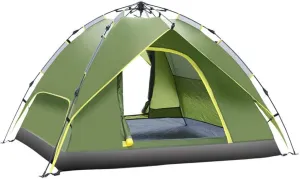 3-4 Person Camping Tent 60 Seconds Set Up Tent Waterproof Pop Up Outdoor Sports Tent Camping Sun Shelters Instant Cabin Tent Advanced Venting Design (Green)
