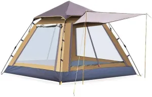 3-4 Person Waterproof Camping Tent, UV-Resistant Automatic Pop-Up Outdoor Shelter, Single-Layer Family Tent
