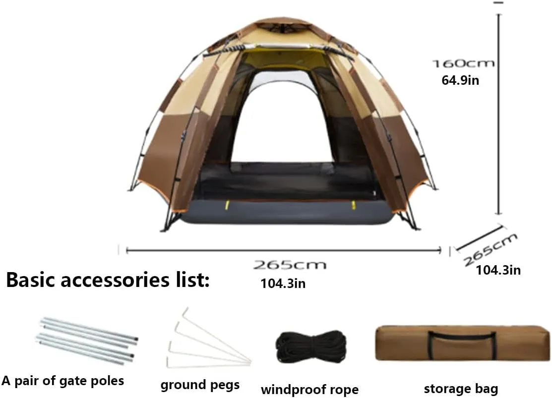 3-5Person Set Up Camping Tent Waterproof Instant Tent with Removable Rainfly Family Portable Instant Tent Automatic Tent for Camping Hiking Mountaineering