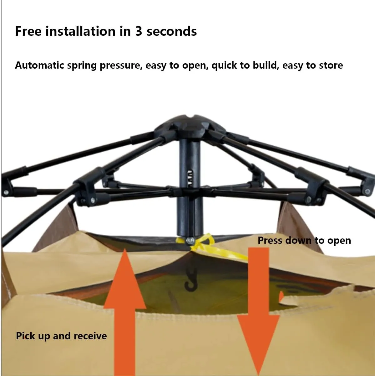 3-5Person Set Up Camping Tent Waterproof Instant Tent with Removable Rainfly Family Portable Instant Tent Automatic Tent for Camping Hiking Mountaineering